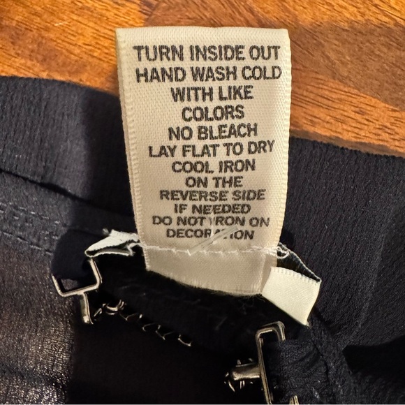 Cache Sheer Blouse in Navy w/Gold and Silver Beading Size S - Picture 6 of 6